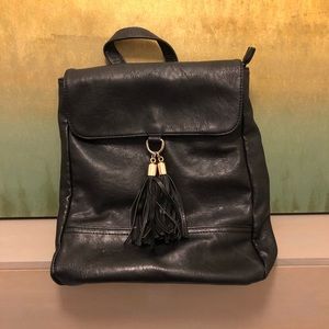 Nordstrom Black Faux Leather Backpack